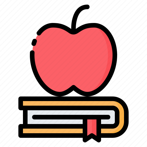 Apple, back to school, book, education, knowledge, school, study icon - Download on Iconfinder