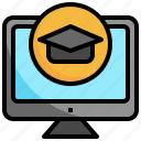 graduate, online, learn, education, electronic, computer