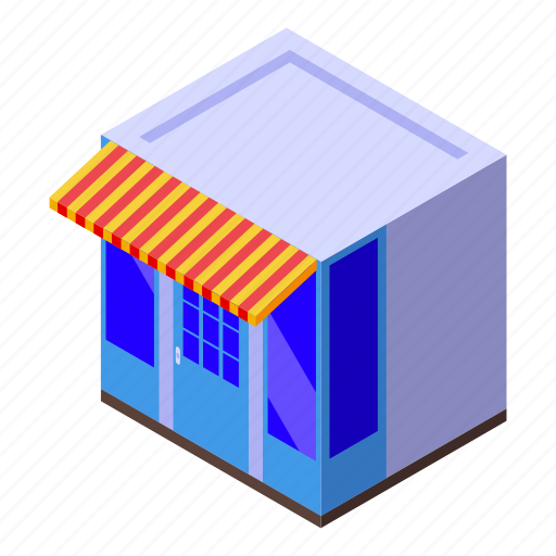 Online, marketing, street, shop, isometric icon - Download on Iconfinder