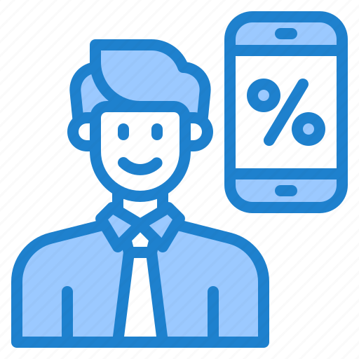Man, business, mobilephone, discount icon - Download on Iconfinder
