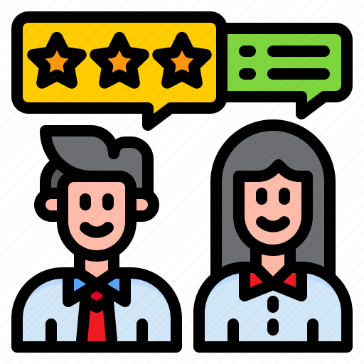 Business, man, review, woman, ratting, conversation icon - Download on Iconfinder