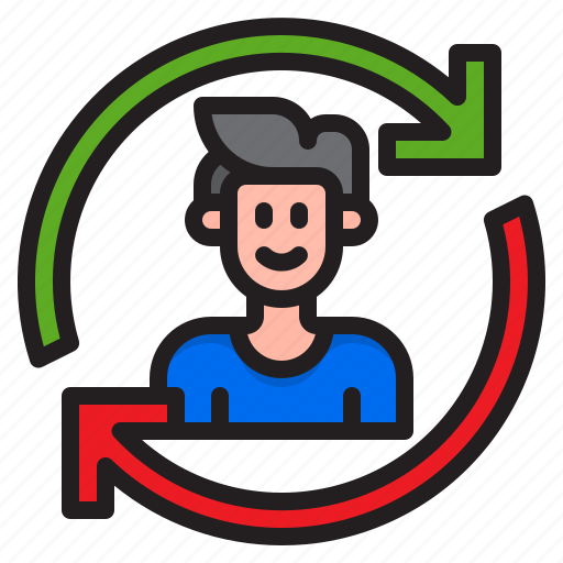 Man, business, arrow, transfer icon - Download on Iconfinder