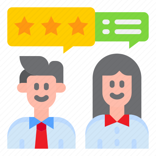 Business, man, review, woman, ratting, conversation icon - Download on Iconfinder