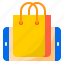 shoping, online, bag, mobilephone, smartphone 