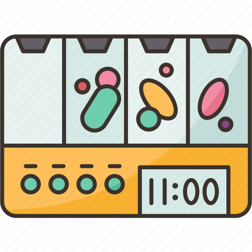 Pill, timer, medication, healthcare, clock icon - Download on Iconfinder