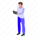 home, office, worker, isometric