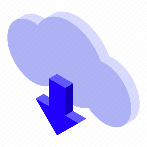 Home, office, upload, cloud, isometric icon - Download on Iconfinder