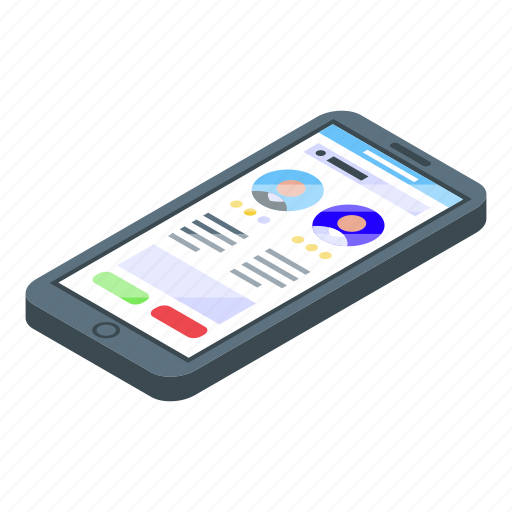 Phone, candidates, isometric icon - Download on Iconfinder