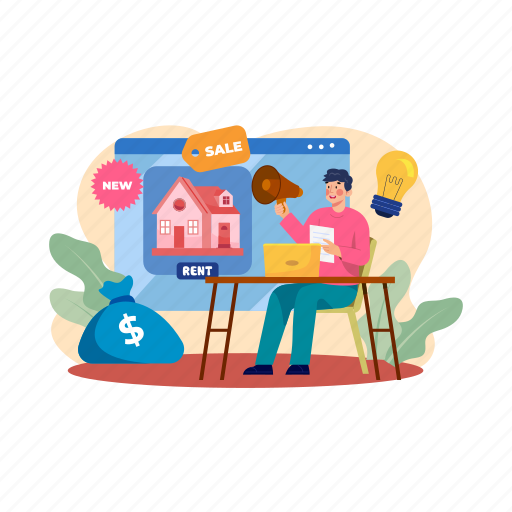Sale, apartment, rent, house, property, home, ownership illustration - Download on Iconfinder