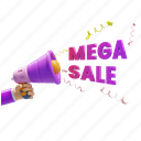 hand, megaphone, mega, sale, online shop, discount, announcement, advertising, marketing 