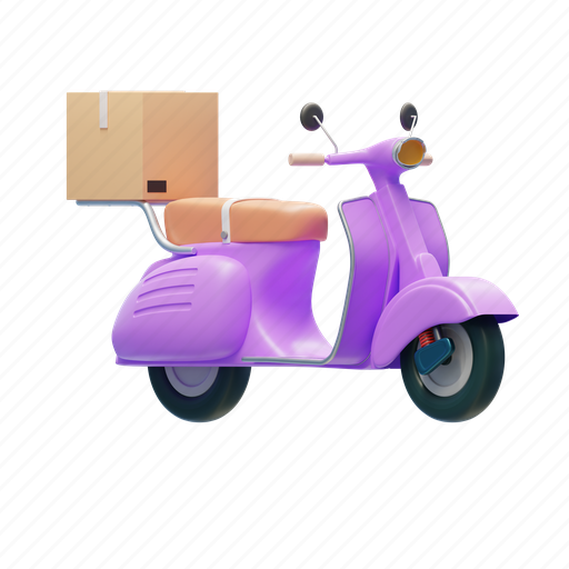 Delivery, scooter, concept, shipping, transport, logistics 3D illustration - Download on Iconfinder