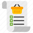 shopping, list, ecommerce, cart, basket, buy, checklist
