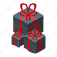 gift, box, online, shopping, isometric 