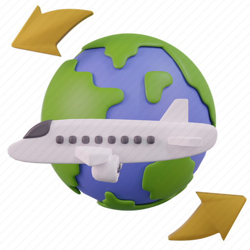 Airplane, travel, shipping, flight, global, aeroplane, transport 3D illustration - Download on Iconfinder