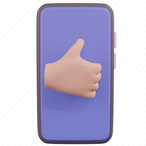 Like, thumbs, app, mobile, phone, smartphone, application 3D illustration - Download on Iconfinder