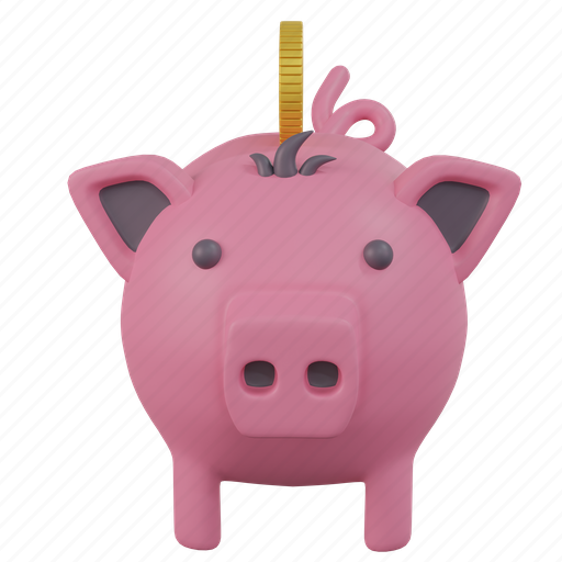 Saving, pig, coin, bank, money, cash, currency 3D illustration - Download on Iconfinder