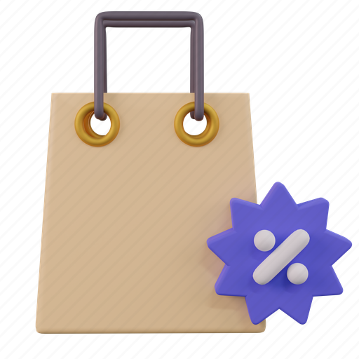 Shopping, bag, discount, sale, order, online, buy 3D illustration - Download on Iconfinder