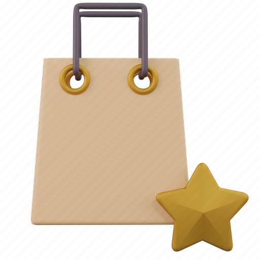Shopping, bag, favorite, star, order, online, buy 3D illustration - Download on Iconfinder
