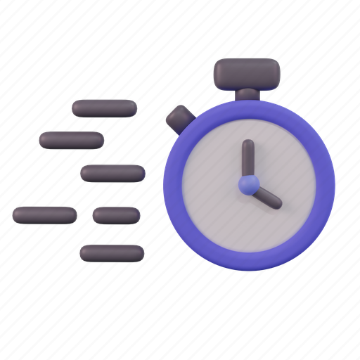 Time, fast, speed, clock, quick 3D illustration - Download on Iconfinder