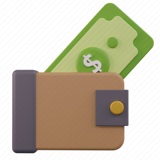 Wallet, money, payment, dollar, pay, holder, finance 3D illustration - Download on Iconfinder