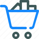 buy, cart, full, shopping, trolley