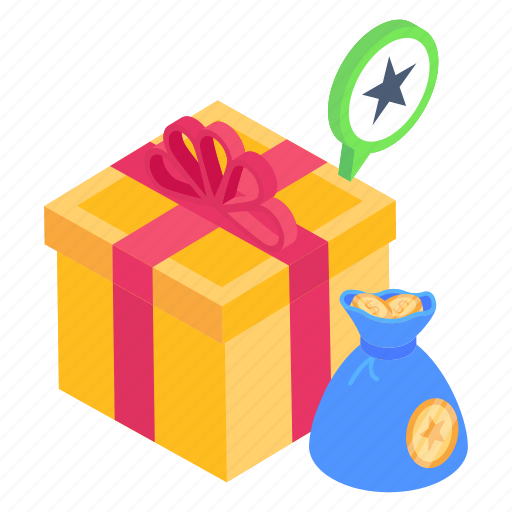 Earn points, bonus points, funding, gift, money sack icon - Download on Iconfinder