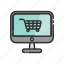 e, monitor, commerce, on, online, cart, shopping 