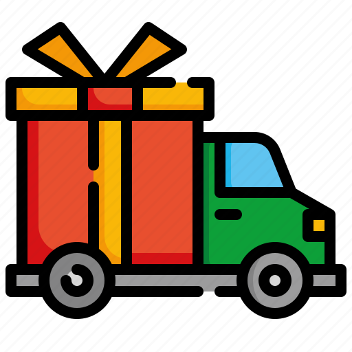 Gift, delivery, truck, transportation, box, package icon - Download on Iconfinder