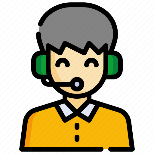 Support, customer, service, headphones, man, communications icon - Download on Iconfinder