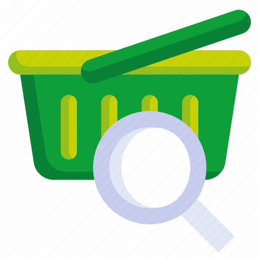 Find, online, store, shopping, basket, magnifying, glass icon - Download on Iconfinder