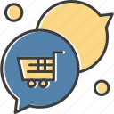 chat, online, shopping, trolley