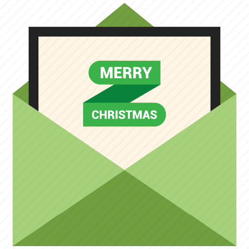 Card, christmas, greeting card, letter, merry christmas, message, open envelope icon - Download on Iconfinder