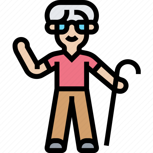 Blind, disability, handicapped, person, man icon - Download on Iconfinder