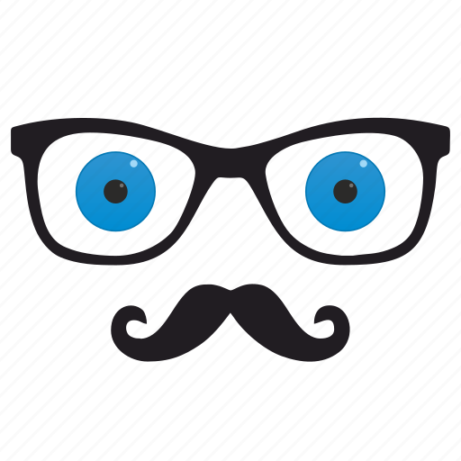 Blue, eyes, glasses, hipster, optics icon - Download on Iconfinder