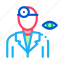 clinic, doctor, oculist, ophthalmologist, optical, silhouette, staff 