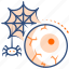 spider, eye, halloween, insect, web, eyeball 