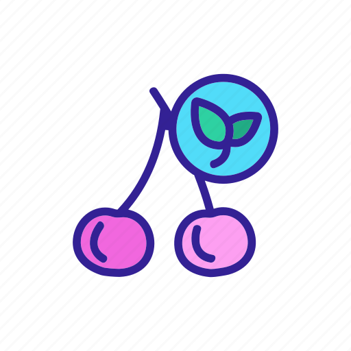 Cherry, contour, foods, nature, organic icon - Download on Iconfinder