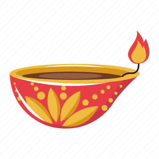 Diya, oil lamp, candle, light, decoration, diwali, festival of lights sticker - Download on Iconfinder