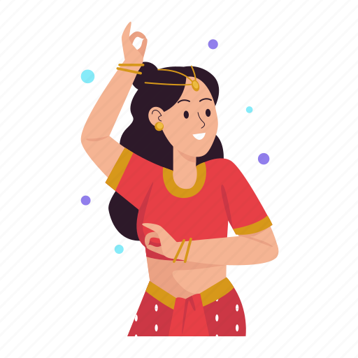 Party, dance, dancing, performance, girl, diwali, festival of lights sticker - Download on Iconfinder