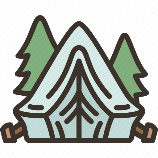 Camping, tent, forest, picnic, vacation icon - Download on Iconfinder