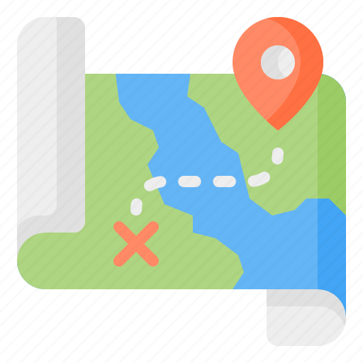 Map, location, placeholder, pin, pointer, track, paper roll icon - Download on Iconfinder