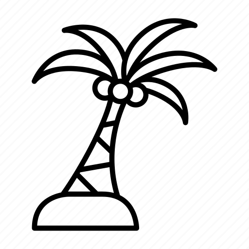 Beach, coconut, greenery, palm tree, sea icon - Download on Iconfinder