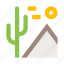 cactus, desert, heat, mountains, prairie, pyramid, sun 