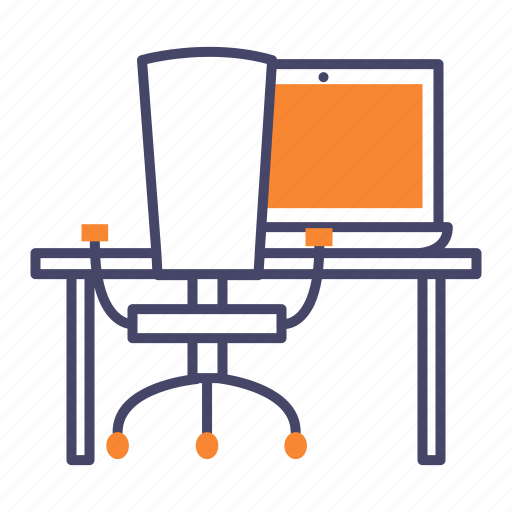 Chair, computer, desk, office, work place icon - Download on Iconfinder