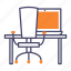 chair, computer, desk, office, work place 