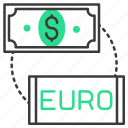 dollar, euro, exchange, finance, money