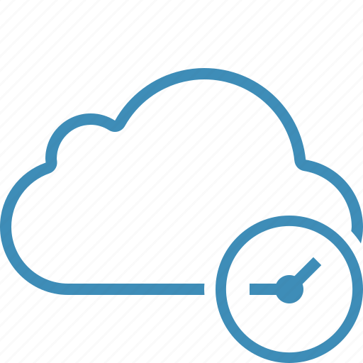 Blue, clock, cloud, network, storage, weather icon - Download on Iconfinder