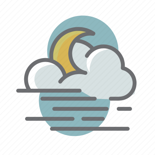 Weather, cloud, moon, foggy, night, forecast icon - Download on Iconfinder