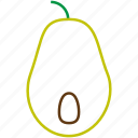 avocado, food, fruit, outline