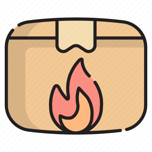 Package, delivery, flammable, danger, safety, hazard, fire icon - Download on Iconfinder